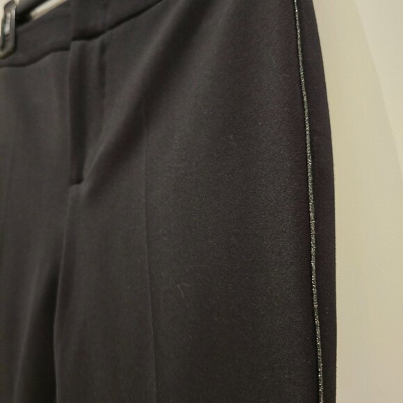 Bailey 44 Black Cropped Pants with shimmer side stripe Size 4 - Picture 3 of 7